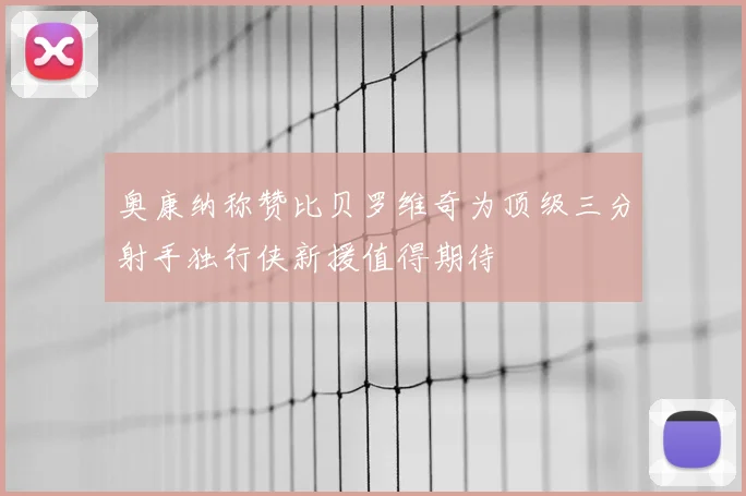 奥康纳称赞比贝罗维奇为顶级三分射手独行侠新援值得期待